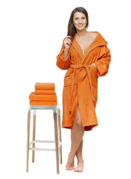 Interkontakt Set 22 Arancio kopalni plašč + kopalna brisača + brisače