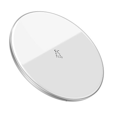 slomart baseus hitri brezžični polnilec qi 15 W + kabel usb tipa c, bel (wxjk-b02)
