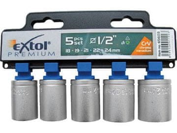 Extol Premium Vtičnice Extol Premium (65603), komplet 5 vtičnic, CrV