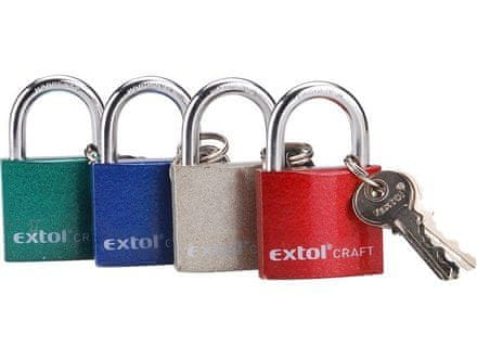 Extol Craft Ključavnica Extol Craft (77010) iz litega železa, barvna, 32 mm, 3 ključi