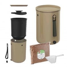 Skaza Bokashi Organko 2 kompostnik, 9,6 l, kapučino + posip, 1 kg