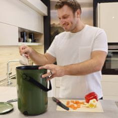 Skaza Bokashi Organko 2 kompostnik, 9,6 l, oliven + posip, 1 kg