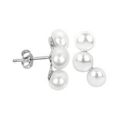 JwL Luxury Pearls Srebrni uhani s tremi resničnimi biseri JL0283