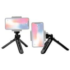 slomart mini stativ selfie nosilec za telefonsko kamero fotoaparat gopro 16 - 21 cm črn