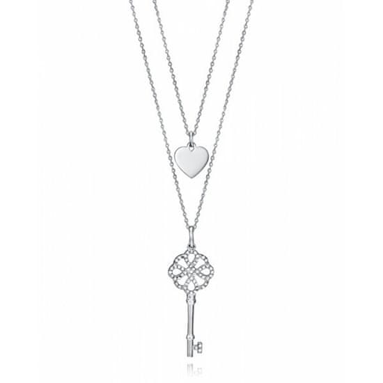 Viceroy Dvojna jeklena ogrlica z modnimi obeski 15063C01010