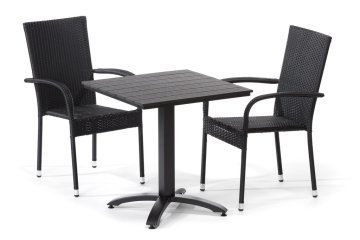 IWHOME Vrtna jedilna garnitura REUS + 2 stoli MADRID Antracit