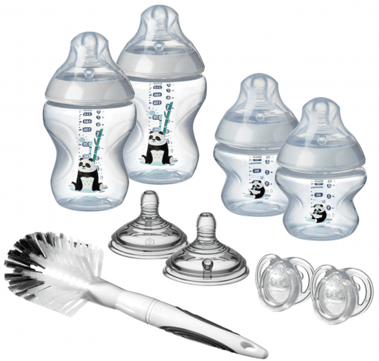Tommee Tippee komplet otroških stekleničk C2N s krtačko, za deklice - Odprta embalaža
