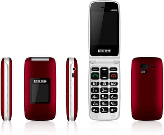 MaxCom Comfort MM824 mobilni telefon, rdeč - Odprta embalaža