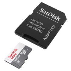 SanDisk Ultra microSDXC spominska kartica + adapter, 128 GB, UHS-I, C10