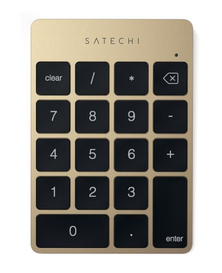 Satechi Slim brezžična številčna tipkovnica, Bluetooth, zlata