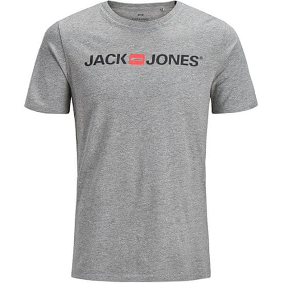 Jack&Jones JJECORP 12137126 Light Grey Melange moška majica SLIM FIT - melange
