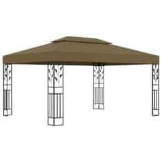 Greatstore Paviljon z dvojno streho 3x4 m taupe 180 g/m2