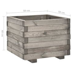 Vidaxl Vrtno cvetlično korito 50x50x40 cm trdna borovina