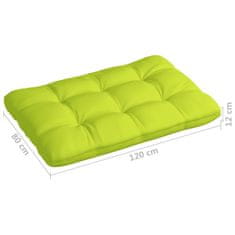 Vidaxl Blazina za kavč iz palet svetlo zelena 120x80x12 cm