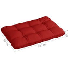 Vidaxl Blazina za kavč iz palet rdeča 120x80x12