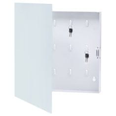 Vidaxl Omarica za ključe z magnetno tablo bela 35x35x4 cm