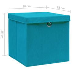 shumee Škatle s pokrovi 4 kosi 28x28x28 cm baby modre