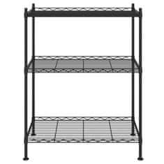 Vidaxl 3-nadstropni regal 60x35x76 cm črn 150 kg