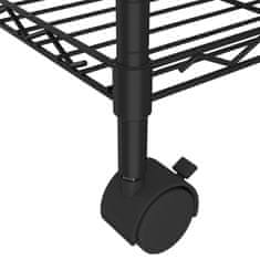 Vidaxl 3-nadstropni regal s kolesi 60x35x81 cm črn 150 kg