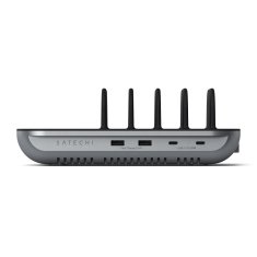 Satechi Dock 5 Multi-Device polnilna postaja, 2 x USB-C PD 20 W, 2 x USB-A 12W, Wireless, Space Grey