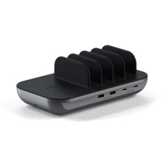 Satechi Dock 5 Multi-Device polnilna postaja, 2 x USB-C PD 20 W, 2 x USB-A 12W, Wireless, Space Grey