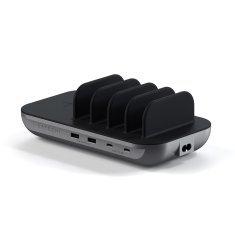 Satechi Dock 5 Multi-Device polnilna postaja, 2 x USB-C PD 20 W, 2 x USB-A 12W, Wireless, Space Grey