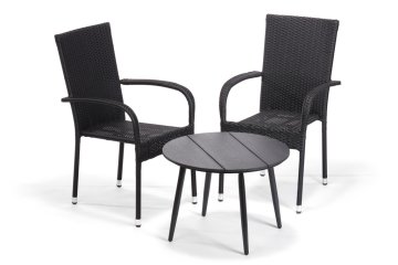 IWHOME Set za balkon ELCHE antracit + 2x stol MADRID antracit