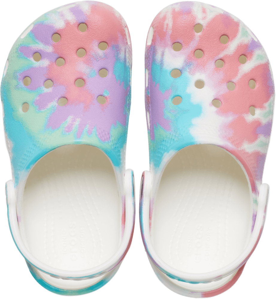 Pastel crocs tie dye