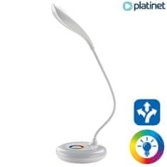 Platinet PDLQ11 namizna LED svetilka, na dotik, RGB osvetlitev, upogljiva, bela