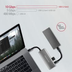 AXAGON razdelilnik USB-C na HDMI + 2x USB-A + 2x USB-C