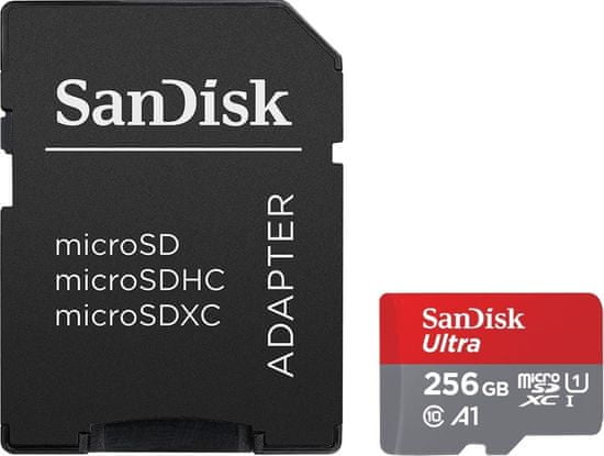 SanDisk Ultra microSDXC spominska kartica, 256 GB + SD adapter