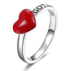 Rosato Romantičen srebrn prstan s srcem Storie RZA004 (Obseg 54 mm)