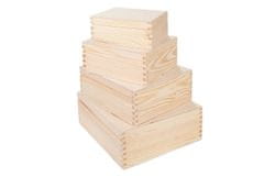 Čisté dřevo CleanWood Lesene škatle - komplet 4 kos