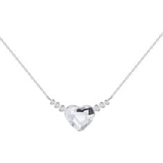 Preciosa Romantična srebrna ogrlica Srce s češkim kristalom Preciosa z ljubeznijo 6144 00