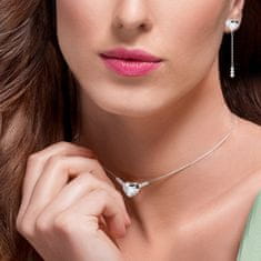 Preciosa Romantična srebrna ogrlica Srce s češkim kristalom Preciosa z ljubeznijo 6144 00