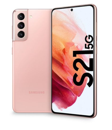 Samsung Galaxy S21 5G mobilni telefon, 8GB/128GB, fantomsko rožnat