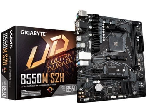Gigabyte B550M S2H osnovna plošča, AM4, DDR4, PCIe 4.0, mATX