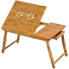 tectake Leseno stojalo za prenosnik, nosilna mizica, 55 × 35 × 26, prilagodljivo