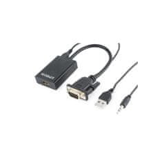 CABLEXPERT Adapter VGA na HDMI 0,15m črn