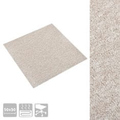 Vidaxl Talna obloga preproga 20 kosov 5 m² 50x50 cm svetlo bež