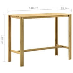 Vidaxl Vrtna barska miza 140x60x110 cm impregnirana borovina