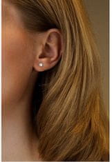 Silvego Srebrni uhani z belim sintetičnim opalom LPS0933W