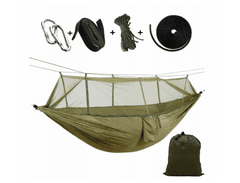 Viseča camping mreža 260 x 140 cm, za eno osebo, nosilnost do 190 kg, modra T-238-MO