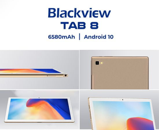 iGET Blackview Tab 8 tablični računalnik, 10.1, 4G-LTE, 4GB/64GB, Android 10, zlat + ovitek