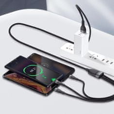 BASEUS Data kabel 3in1 USB - Lightning / USB-C / Micro USB 1.2m 5A 40W, črna