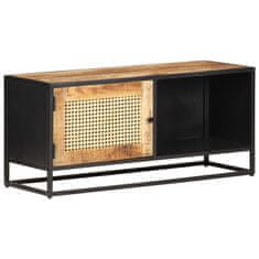 Vidaxl TV omarica 90x30x40 cm robusten mangov les in naravni trst