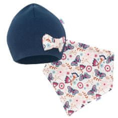 NEW BABY Missy otroška kapa s šalom za vrat modra - 86 (12-18m)