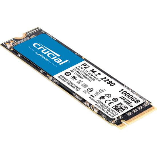 Crucial P2 SSD disk, 1000 GB, 3D NAND NVMe PCIe M.2 - Odprta embalaža