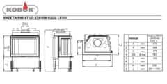 Kobok Kaseta R90 67 LD S/330 LEVO kaminski vložek za zidani kamin