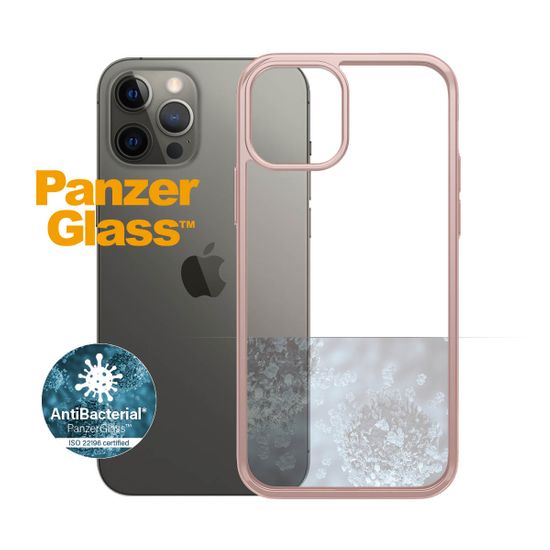 PanzerGlass ClearCase Antibacterial zaščitni ovitek za Apple iPhone 12/12 Pro, roza – Rose Gold (0274)